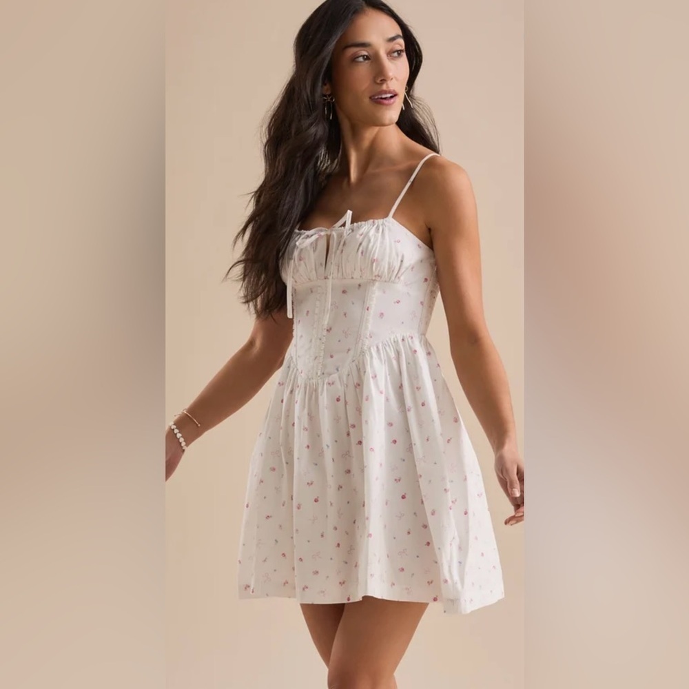 Altar'd State Floral Mini Dress White and Pink NWT - Picture 2 of 14